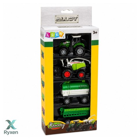 Zestaw Pojazdy Rolnicze Traktor Sieczkarnia Cysterna Rozrzutnik 1:68 4 szt. LEAN TOYS