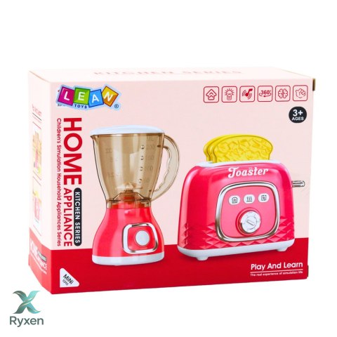 Zestaw Urządzeń Kuchennych Toster Blender Światła Dźwięki Różowy LEAN TOYS