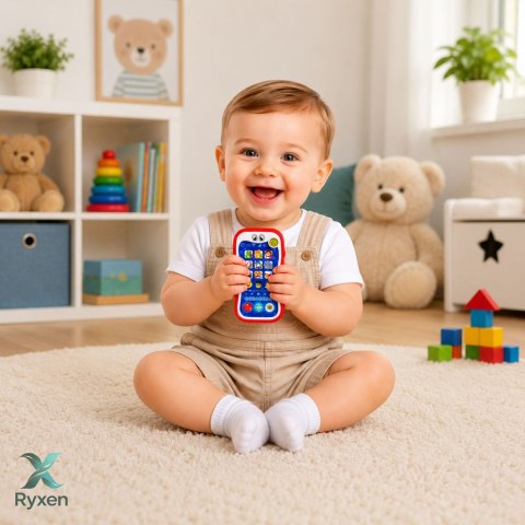 Interaktywny Telefon Edukacyjna Dla Malucha Odgłosy Zwierząt Światła LEAN TOYS