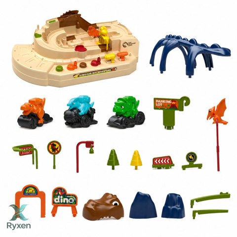 Interaktywny Tor Zręcznościowy Manualny Z Dinozaurami 8 Wyzwań Pojazdy LEAN TOYS