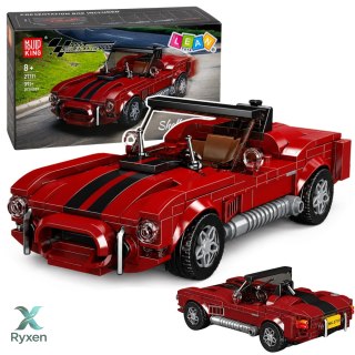 Klocki Konstrukcyjne Samochód Klasyczny S.Cobra Czerwony Gablotka 391 el. LEAN TOYS