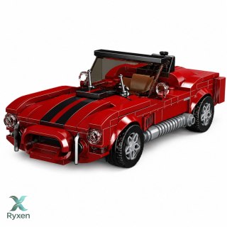 Klocki Konstrukcyjne Samochód Klasyczny S.Cobra Czerwony Gablotka 391 el. LEAN TOYS