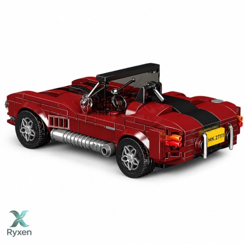 Klocki Konstrukcyjne Samochód Klasyczny S.Cobra Czerwony Gablotka 391 el. LEAN TOYS