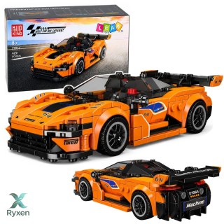 Klocki Konstrukcyjne Samochód Sportowy Pomarańczowy Gablotka 423 el. LEAN TOYS
