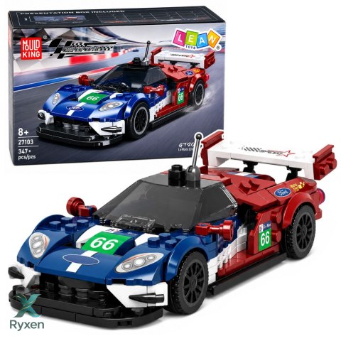 Klocki Konstrukcyjne Samochód Sportowy Wyścigowy GT2016 Gablotka 347 el. LEAN TOYS