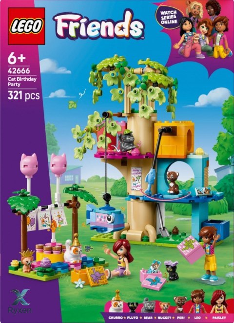 Klocki friends 42666 kocie przyjęcie urodzinowe i domek na drzewie LEGO