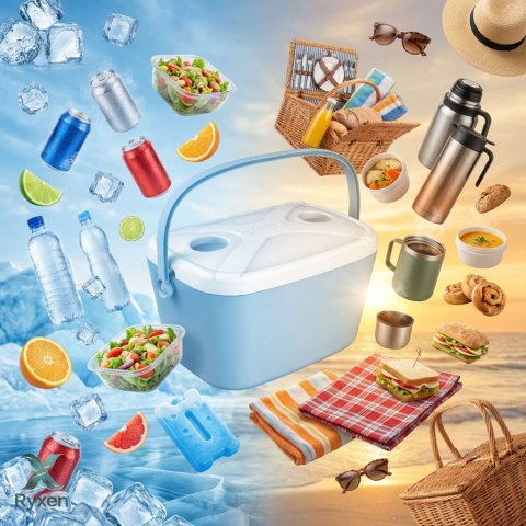 Lodówka ATLANTIC 15L Niebieska z Białą Pokrywą Kamai Kamai COOLBOX