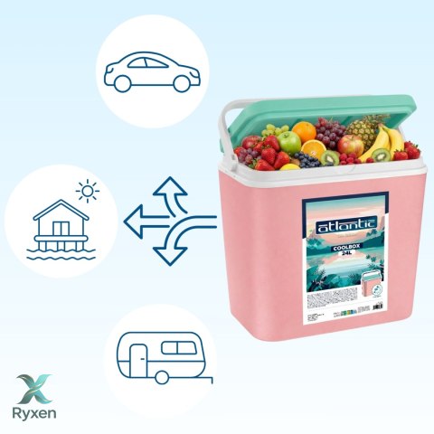 Lodówka ATLANTIC 24L Różowa Kamai Kamai COOLBOX