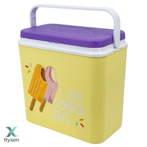 Lodówka CEGECO 24L Żółta wzór Lody Kamai Kamai COOLBOX