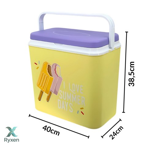 Lodówka CEGECO 24L Żółta wzór Lody Kamai Kamai COOLBOX