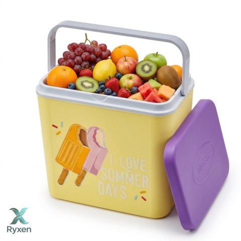 Lodówka CEGECO 24L Żółta wzór Lody Kamai Kamai COOLBOX