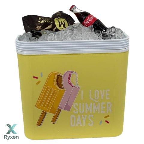 Lodówka CEGECO 24L Żółta wzór Lody Kamai Kamai COOLBOX