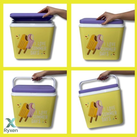 Lodówka CEGECO 24L Żółta wzór Lody Kamai Kamai COOLBOX