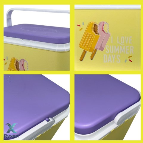 Lodówka CEGECO 24L Żółta wzór Lody Kamai Kamai COOLBOX