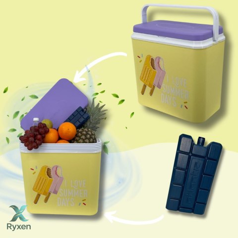 Lodówka CEGECO 24L Żółta wzór Lody Kamai Kamai COOLBOX