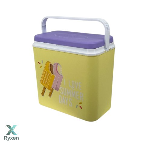 Lodówka CEGECO 24L Żółta wzór Lody Kamai Kamai COOLBOX