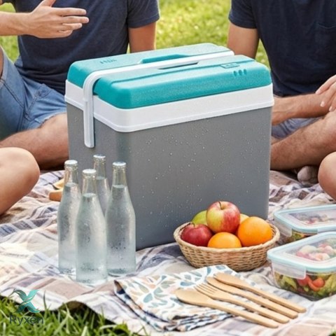 Lodówka EDA 35L Szara z Turkusową Pokrywą Kamai Kamai COOLBOX