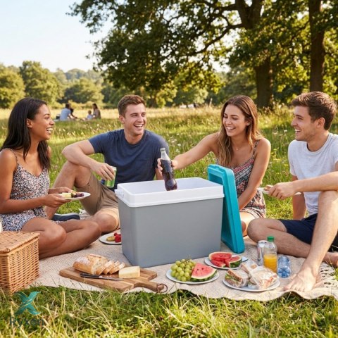 Lodówka EDA 35L Szara z Turkusową Pokrywą Kamai Kamai COOLBOX