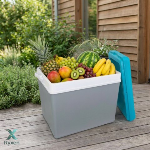Lodówka EDA 35L Szara z Turkusową Pokrywą Kamai Kamai COOLBOX