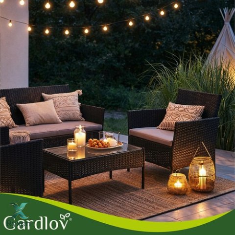 Meble ogrodowe rattanowe czarne Gardlov 26908 GARDLOV