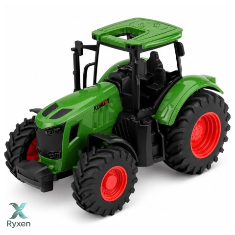 Traktor Rolniczy Farmerski z Przyczepą Wywrotką Gumowe Koła Zielony 1:24 LEAN TOYS