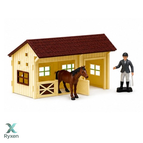 Zestaw Farma Stadnina Koni Tor Przeszkód Stajnia Konie Figurki 26 el. LEAN TOYS