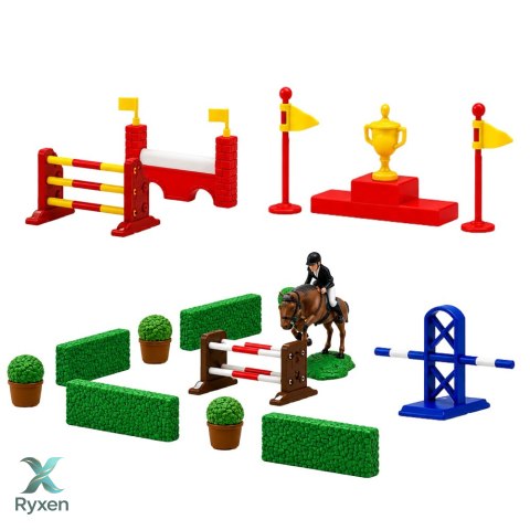 Zestaw Farma Stadnina Koni Tor Przeszkód Stajnia Konie Figurki 26 el. LEAN TOYS