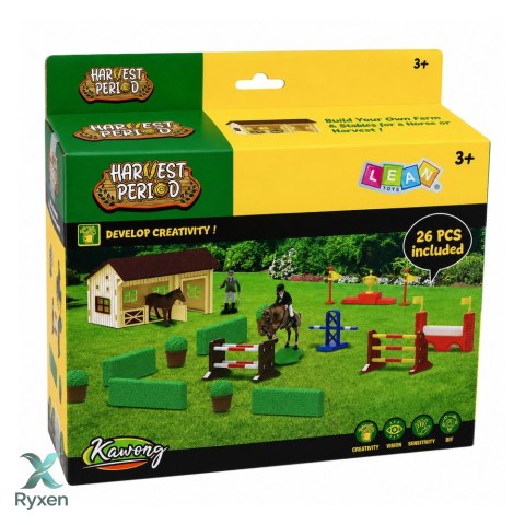 Zestaw Farma Stadnina Koni Tor Przeszkód Stajnia Konie Figurki 26 el. LEAN TOYS