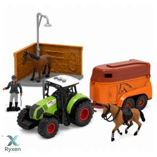 Zestaw Farma Stadnina Traktor Tor Przeszkód Skocznie Konie Figurki 72 el. LEAN TOYS