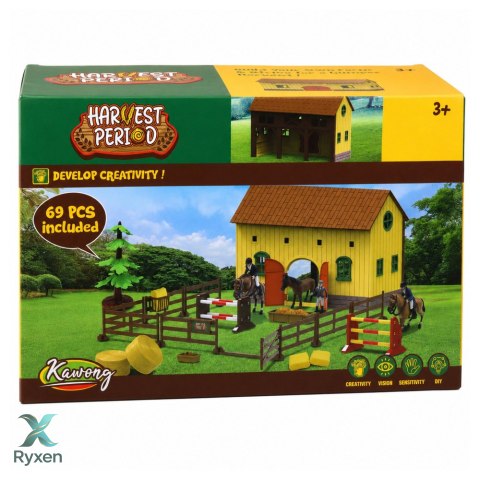 Zestaw Farma Stajnia Dla Koni Skocznie Dla Koni Figurki Akcesoria 69 el. LEAN TOYS