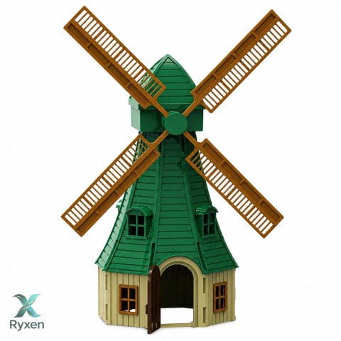 Zestaw Farma Z Traktorem Wiatrak Stajnia Przyczepa Figurki Zwierzęta 45 el. LEAN TOYS