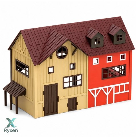 Zestaw Farma Z Traktorem i Stodołą Zwierzęta Figurki Akcesoria 37 el. LEAN TOYS