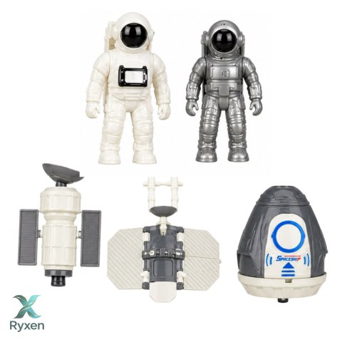 Zestaw Kosmiczny Stacja Rakieta Wahadłowiec Satelity Kosmonauci Światła LEAN TOYS