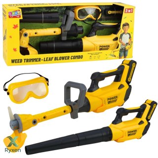Zestaw Ogrodowy Podkaszarka Dmuchawa Do Liści 2w1 Dla Dzieci Światła Dźwięk LEAN TOYS