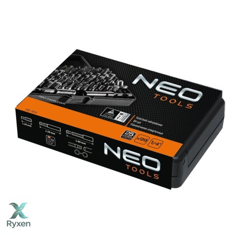 Końcówki wkrętakowe z uchwytem, zestaw 99 szt. NEO TOOLS