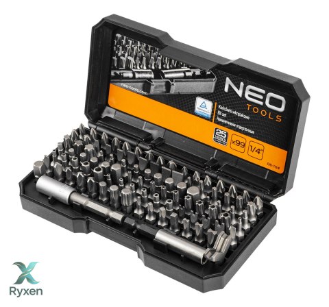 Końcówki wkrętakowe z uchwytem, zestaw 99 szt. NEO TOOLS