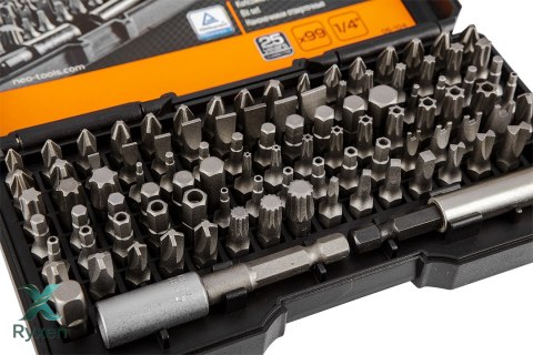 Końcówki wkrętakowe z uchwytem, zestaw 99 szt. NEO TOOLS