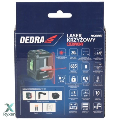 Laser krzyżowy, czerwony Dedra
