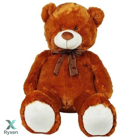 Maskotka miś pluszowy z kokardką 70 cm brązowy MADEJ