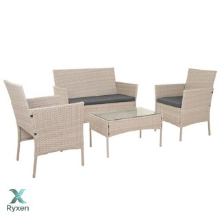 Meble ogrodowe rattanowe beżowe Gardlov 26909 GARDLOV