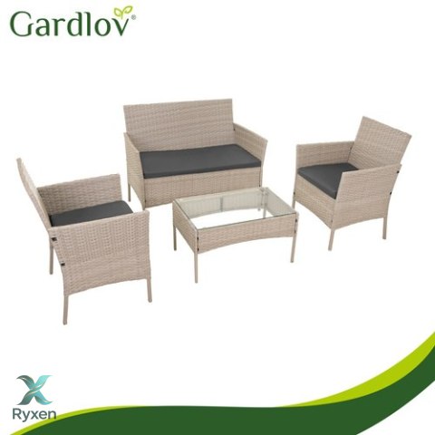 Meble ogrodowe rattanowe beżowe Gardlov 26909 GARDLOV