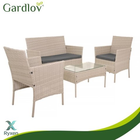 Meble ogrodowe rattanowe beżowe Gardlov 26909 GARDLOV