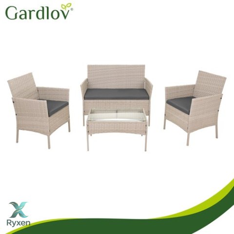 Meble ogrodowe rattanowe beżowe Gardlov 26909 GARDLOV