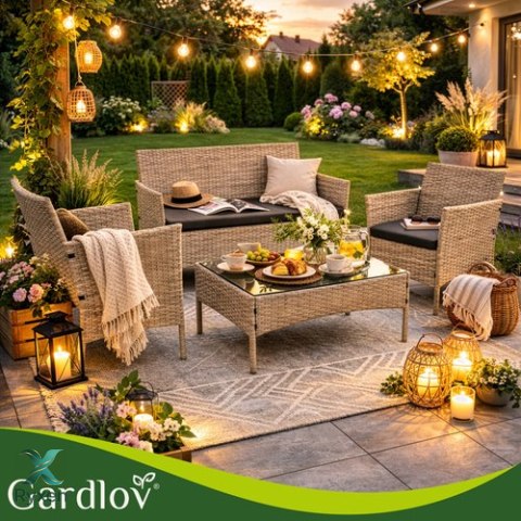 Meble ogrodowe rattanowe beżowe Gardlov 26909 GARDLOV