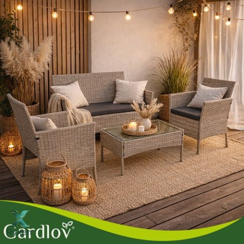 Meble ogrodowe rattanowe beżowe Gardlov 26909 GARDLOV