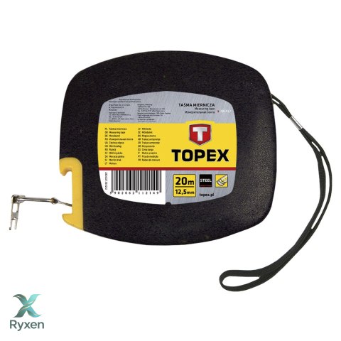 Taśma miernicza stalowa 20 m x 12.5 mm TOPEX