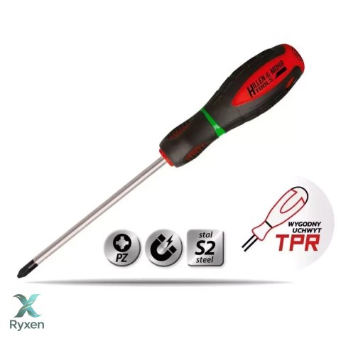 Wkrętak krzyżowy pozidriv pz3x150mm, stal s2, uchwyt 3-mat. Dedra