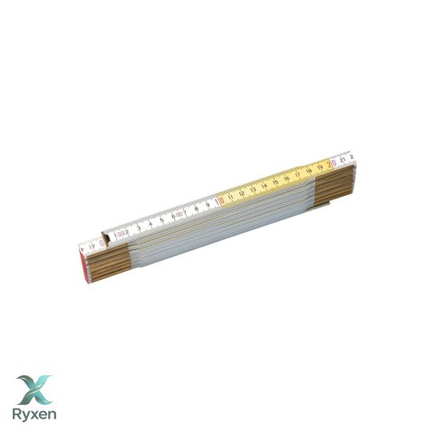 Miara składana drewniana 2m (biało-żółta) Stanley
