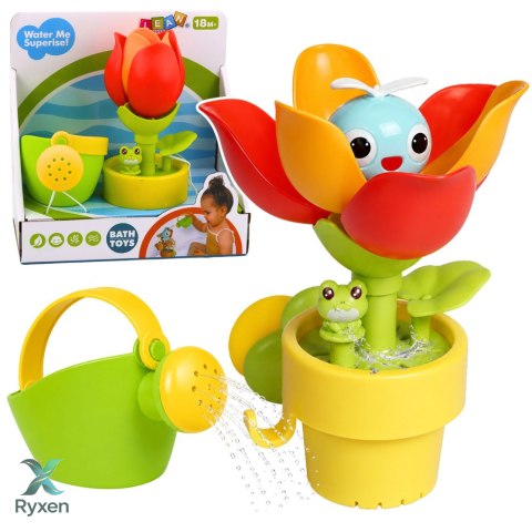 Zabawka Do Kąpieli Tulipan Kwiatek W Doniczce Konewka Fontanna Wodna LEAN TOYS