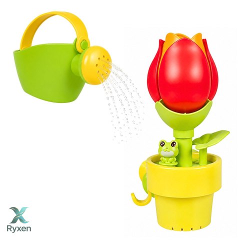 Zabawka Do Kąpieli Tulipan Kwiatek W Doniczce Konewka Fontanna Wodna LEAN TOYS